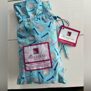 Malabar Bay Golf Print Women's Cotton Boxers Sz Med